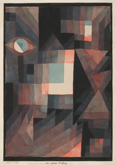 Abstrait (gradation rouge/verte avec un peu de cinabre en format vertical) - Paul Klee