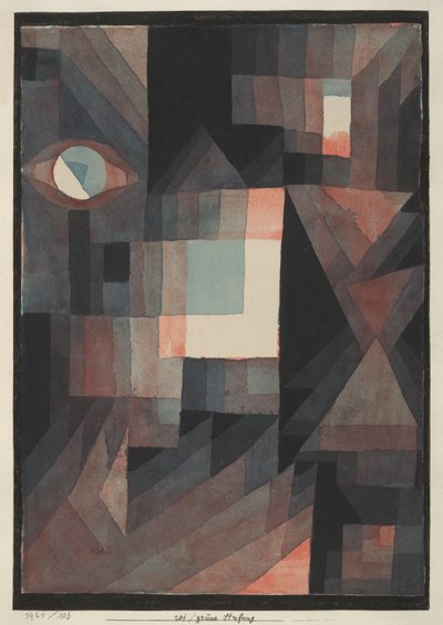 Abstrait. Gradation rouge/vert avec un peu de cinabre en format vertical - Paul Klee