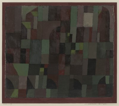 Architecture rouge/verte (gradation jaune/violet) - Paul Klee