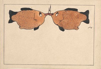Sans titre Deux poissons, un hameçon, un ver, 1901 - Paul Klee