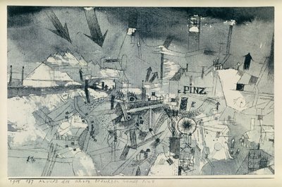 Vue de la ville de Pintz sévèrement menacée - Paul Klee