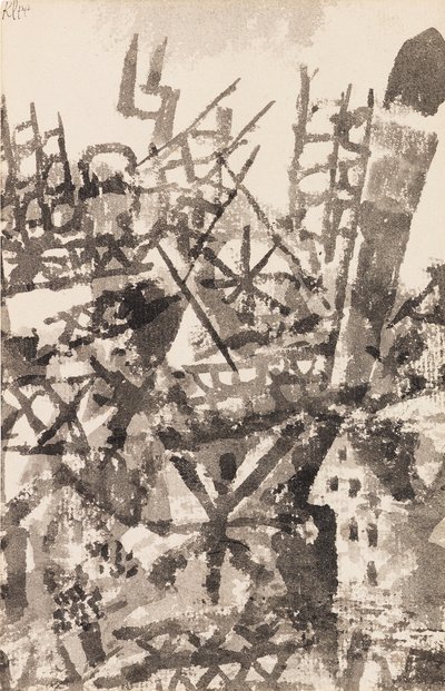 La guerre marchant sur une localité, 1914 - Paul Klee