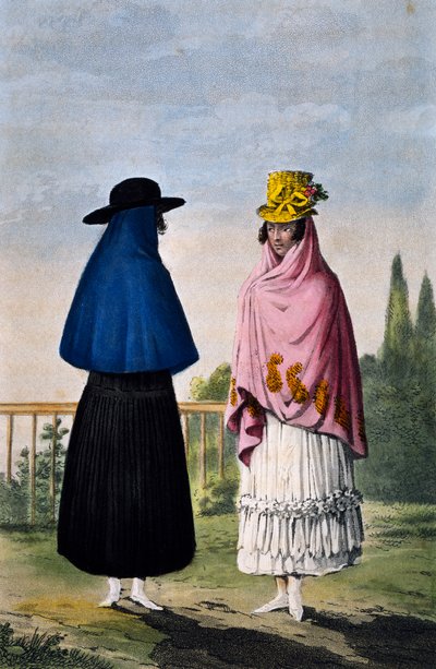 Femme de montagne et femme de plaine, gravure de Paul Legrand, Colombie - Paul Legrand