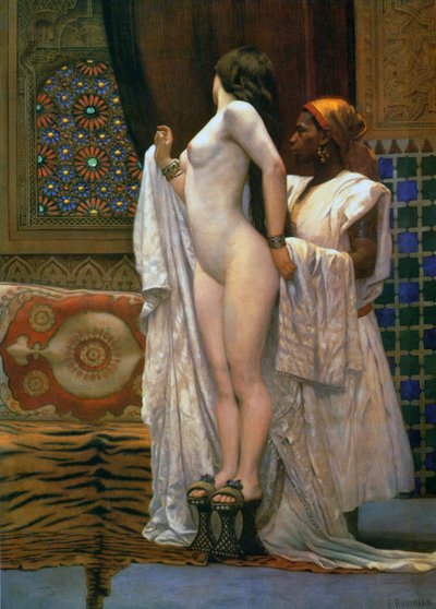 Harem : Après le bain, c.1894 (lithographie en couleur) - Paul Louis Bouchard
