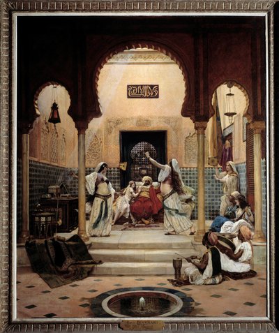 Les danseuses orientales (du ventre) dans un harem distrayant un pacha - Paul Louis Bouchard