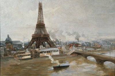 La Tour Eiffel vue de la Seine, 1889 - Paul Louis Delance