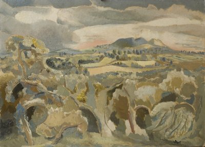 Paysage de la distance de Malvern - Paul Nash