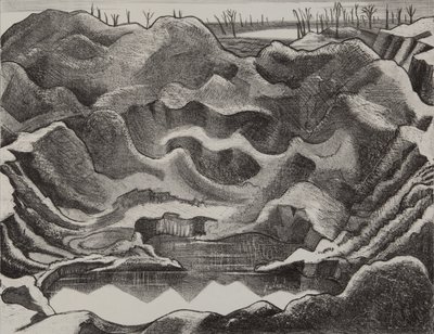 Le cratère de la mine, colline 60, saillant d
