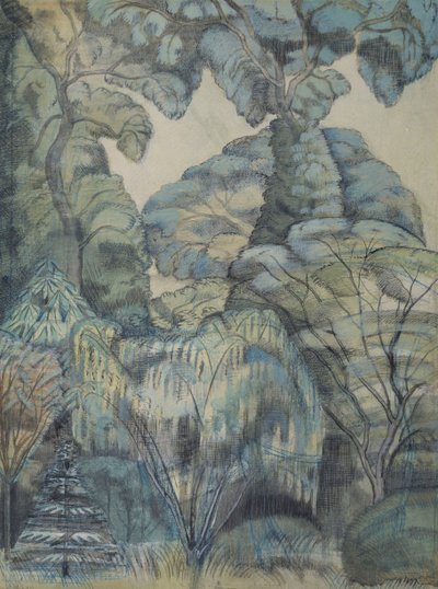 Arbres dans le jardin des oiseaux, Iver Heath - Paul Nash