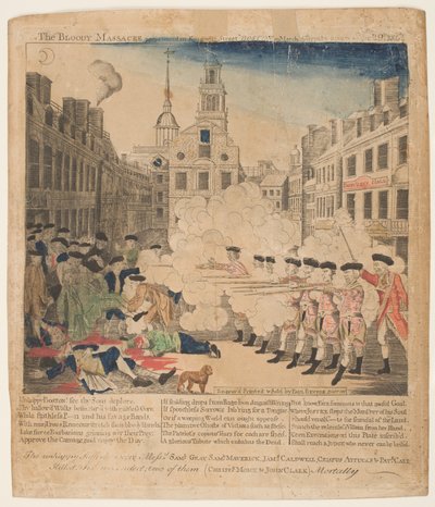 Le massacre de Boston, 5 mars 1770 - Paul Revere