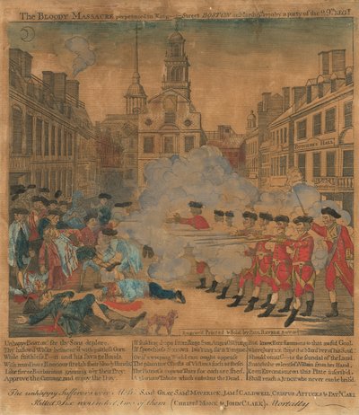 Le massacre de Boston - Paul Revere, after Henry Pelham