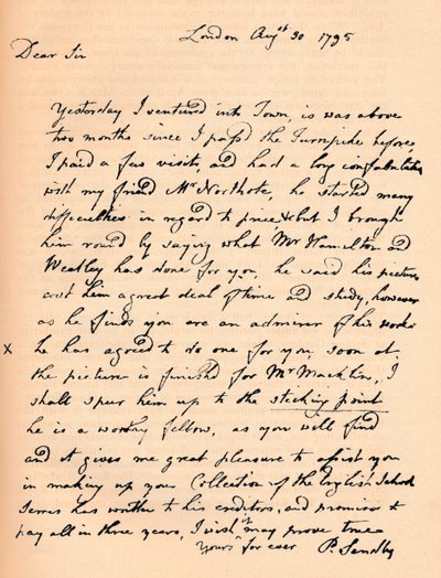 Une lettre de Paul Sandby, 1795 1904 - Paul Sandby