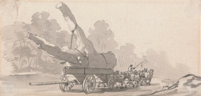Chariot portant un grand tronc d