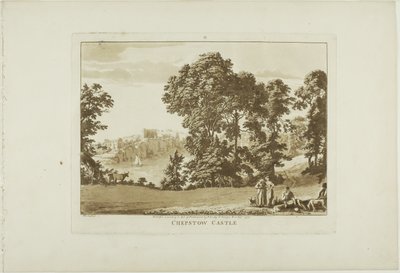 Château de Chepstow, planche quatre de Twelve Views in Wales (Douze vues du Pays de Galles) - Paul Sandby