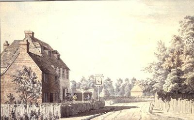 Personnages devant un pub de village - Paul Sandby
