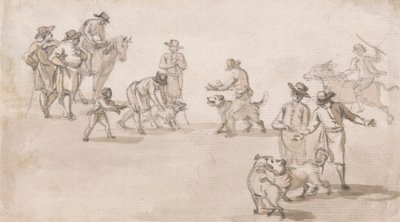 Groupe de figures : une bagarre de chiens - Paul Sandby