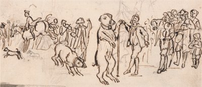 Musiciens et un ours en spectacle - Paul Sandby