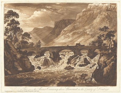 Pont-y-Pair sur la rivière Conway au-dessus de Llanrwst dans le comté de Denbigh - Paul Sandby