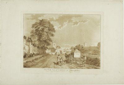 La porte ouest de Cardiff dans le Glamorshire, planche 1 de Twelve Views in Wales (Douze vues du Pays de Galles) - Paul Sandby