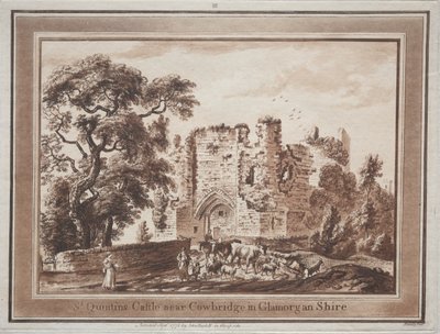 Douze vues du sud du Pays de Galles : Château de St. Quintin près de Cowbridge dans le Glamorganshire - Paul Sandby