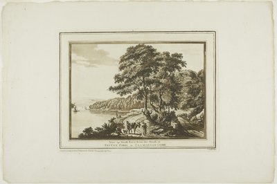 Vue sur la rivière Neath depuis la maison à Briton Ferry dans le Glamorgan Shire, de Douze vues en aquatinte de dessins pris sur place au sud du Pays de Galles - Paul Sandby