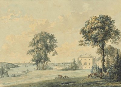 Vue de Nuneham House, Nuneham Courtenay, les flèches d