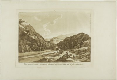 Vue de la rivière Dee à 3 miles de Bala, avec la montagne Cadar-Idris près de Dolgelli à 30 miles de distance, planche neuf de Twelve Views in Wales (Douze vues du Pays de Galles) - Paul Sandby