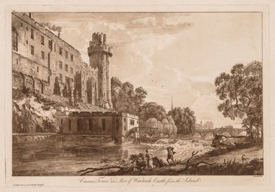 Vues du Château de Warwick : La Tour de César et une Partie du Château de Warwick depuis l