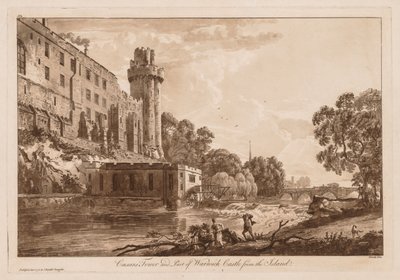 Vues du château de Warwick : Tour de César et partie du château de Warwick depuis l