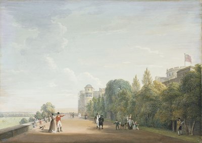 Château de Windsor : la terrasse nord regardant vers l