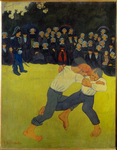 La lutte Bretonne (painting on canvas) - Paul Serusier
