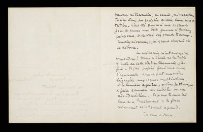 Lettre autographe à Claude Monet, 21 juillet 1920 - Paul Signac