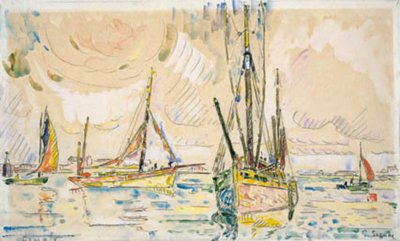 Bateaux de pêche dans le port de Locmalo - Paul Signac