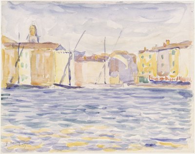 Maisons à un débarcadère dans le Sud - Paul Signac