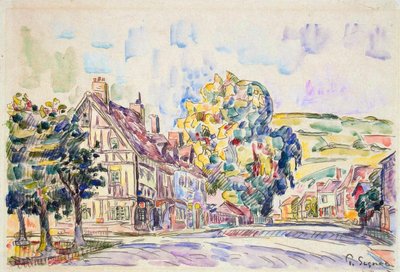 Rue avec une maison à colombages en Normandie, vers 1925 - Paul Signac