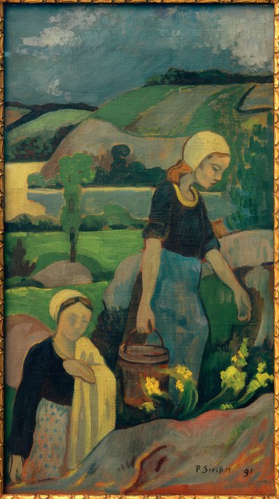 Jeunes lavandières remontant de la rivière - Paul Sérusier
