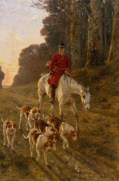 Un chasseur avec ses chiens - Paul Tavernier