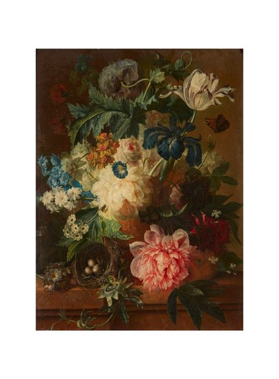 Nature morte de fleurs de printemps dans une urne à pied - Paul Theodor van Brussel