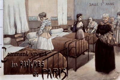 Les pauvres de Paris, début du 20ème siècle (dessin) - Paul Thiriat