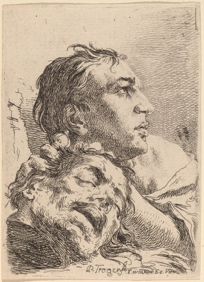 David avec la tête de Goliath - Paul Troger