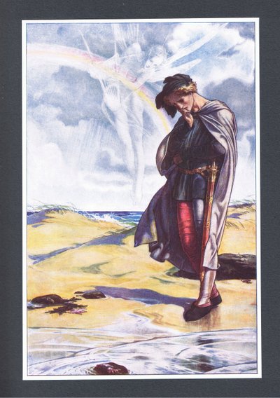 Viens sur les sables jaunes, illustration de La Tempête, 1908 - Paul Vincent Woodroffe