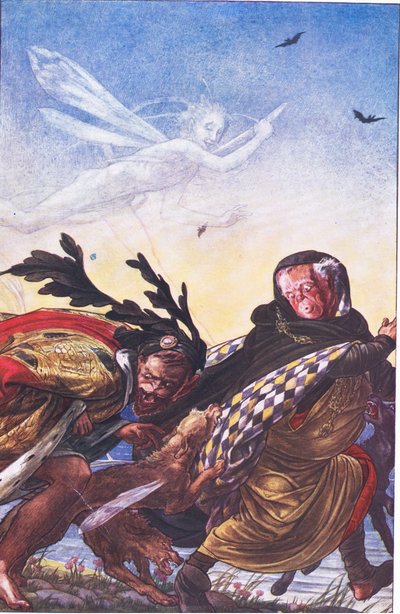 Furie ! Furie ! Là, tyran, là Écoutez ! Écoutez !, illustration de La Tempête, 1908 - Paul Vincent Woodroffe