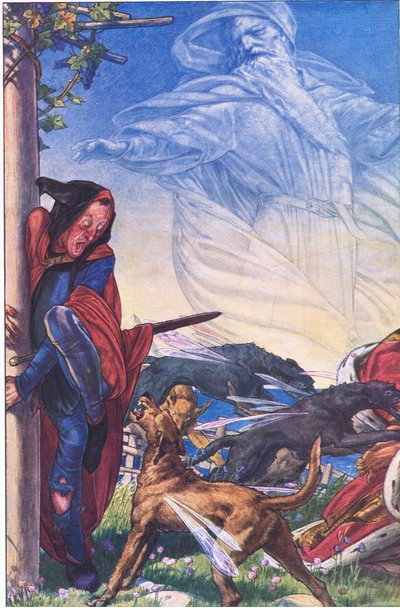 Furie ! Furie ! Là, tyran, là Écoutez ! Écoutez !, illustration de La Tempête, 1908 - Paul Vincent Woodroffe