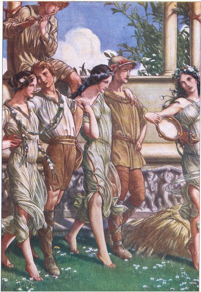 Junon, Cérès et le Masque des nymphes et des moissonneurs, illustration de La Tempête, 1908 - Paul Vincent Woodroffe