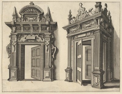 Deux Portails en Bois de Verscheyden Schrynwerck... [Plusieurs Menuiseries...] - Paul Vredeman de Vries
