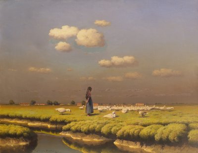 Paysage avec une fille aux oies - Paul Wilhelm Keller Reutlingen