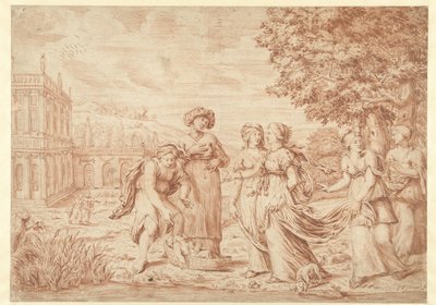 La fille de Pharaon trouve Moïse dans le panier de roseaux - Paul van Somer (II)