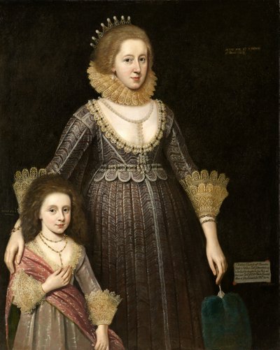Christian, Lady Cavendish, plus tard Comtesse de Devonshire (1598-1675), et sa fille - Paul van Somer
