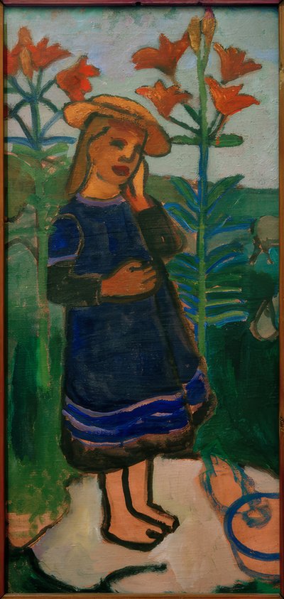 Elsbeth entre les lys de feu - Paula Modersohn Becker