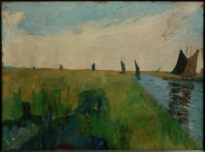 Paysage de la Hamme avec barges de tourbe - Paula Modersohn Becker